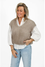 21Jewelz Wollige spencer met v-hals - taupe