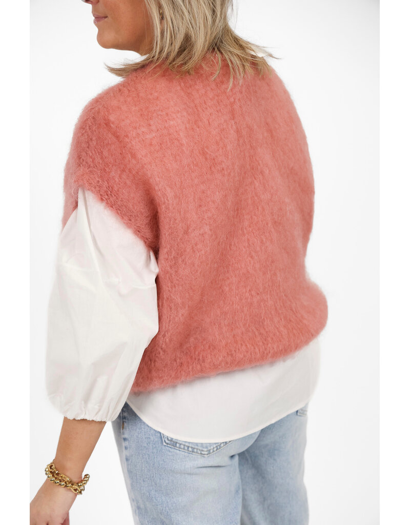 21Jewelz Wollige spencer met v-hals - oudroze