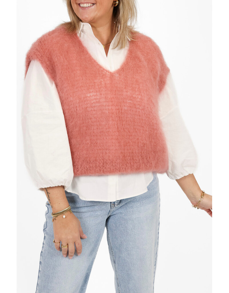 21Jewelz Wollige spencer met v-hals - oudroze