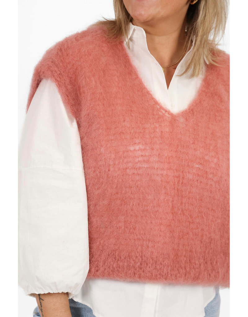 21Jewelz Wollige spencer met v-hals - oudroze