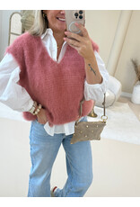 21Jewelz Wollige spencer met v-hals - oudroze