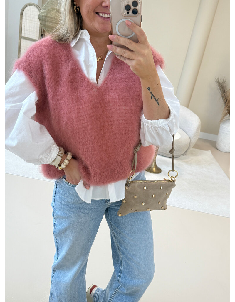 21Jewelz Wollige spencer met v-hals - oudroze