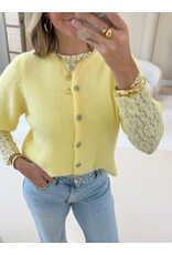 21Jewelz Kanten top met boothals - geel