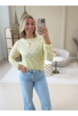 21Jewelz Kanten top met boothals - geel