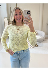 21Jewelz Kanten top met boothals - geel