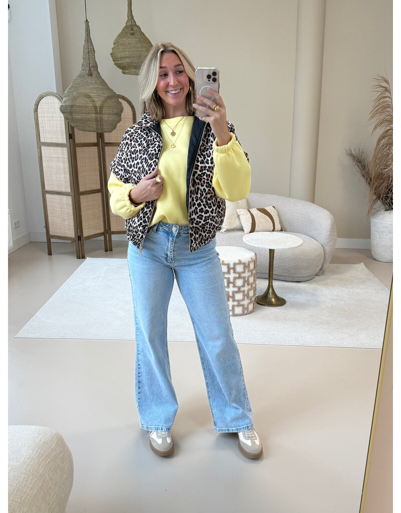 21Jewelz Bodywarmer met gouden rits - panterprint