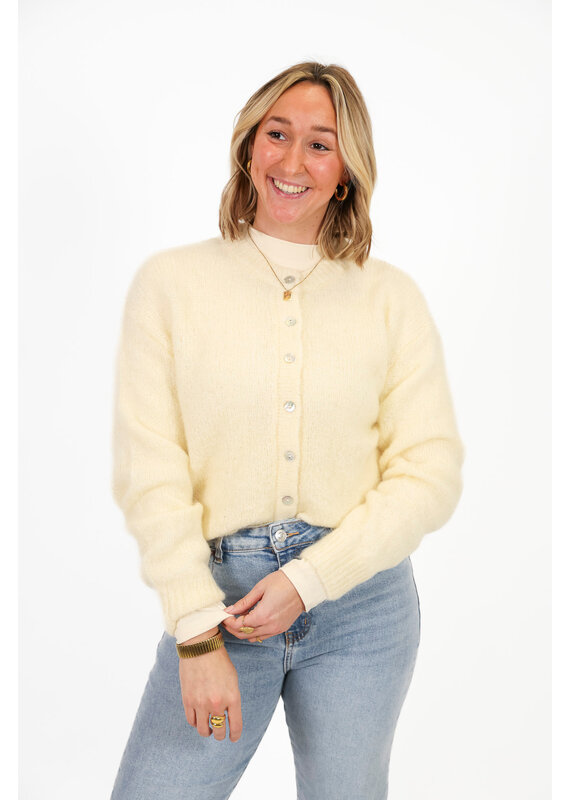 21Jewelz Effen vestje met knopen - ecru