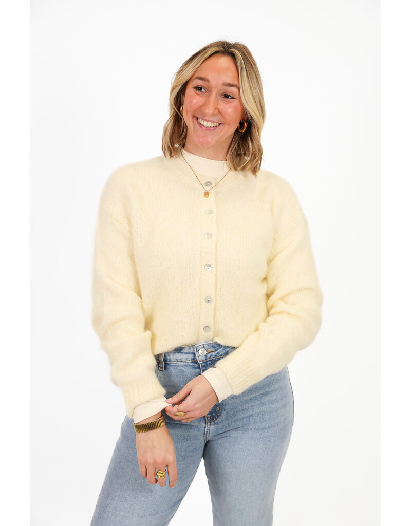 21Jewelz Effen vestje met knopen - ecru