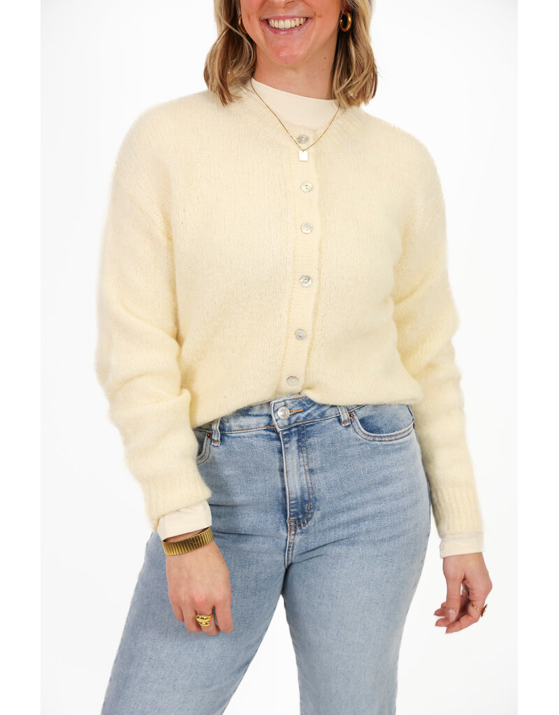 21Jewelz Effen vestje met knopen - ecru