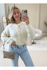 21Jewelz Effen vestje met knopen - ecru