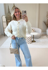 21Jewelz Effen vestje met knopen - ecru