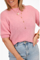 21Jewelz Basic wollige trui met korte mouwen - roze