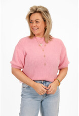 21Jewelz Basic wollige trui met korte mouwen - roze