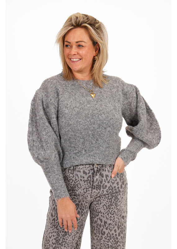 21Jewelz Trui met pofmouw - grijs