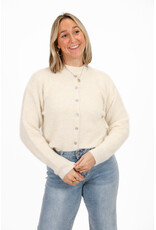 21Jewelz Cozy basic vestje met knopen - ecru