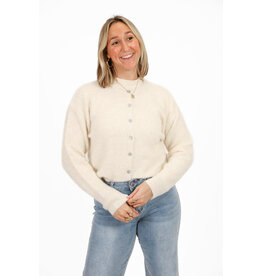 21Jewelz Cozy basic vestje met knopen - ecru