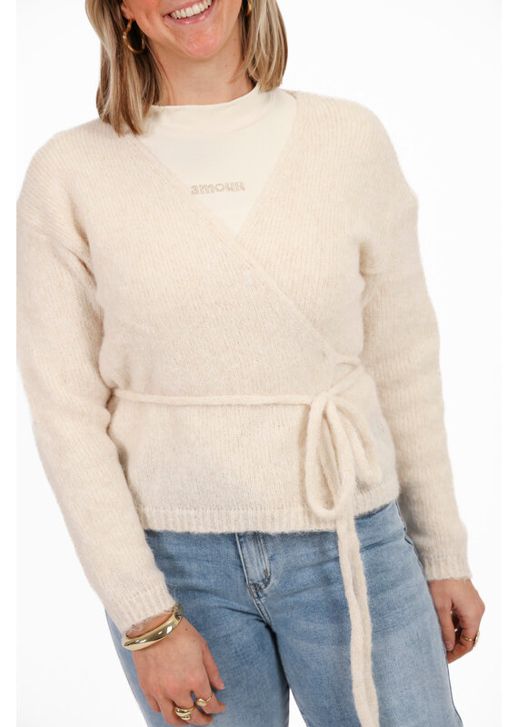 Wikkel trui - ecru