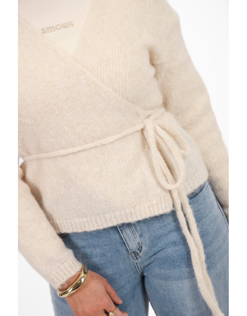 Wikkel trui - ecru