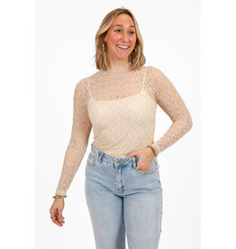 21Jewelz Basic kanten top - beige