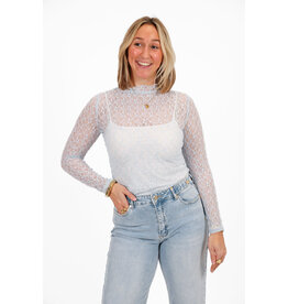 21Jewelz Basic kanten top - lichtblauw