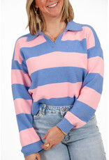 21Jewelz Gestreepte trui met polokraagje - roze/blauw