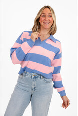 21Jewelz Gestreepte trui met polokraagje - roze/blauw