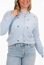 21Jewelz Vest met gouden studs hartjes - blauw