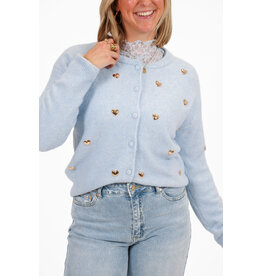 21Jewelz Vest met gouden studs hartjes - blauw