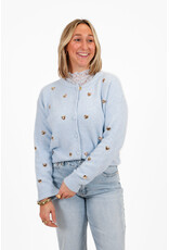 21Jewelz Vest met gouden studs hartjes - blauw