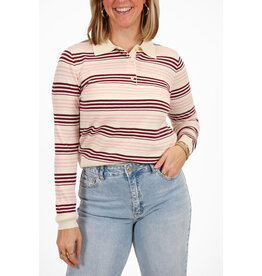 21Jewelz Gestreepte trui met kraagje - ecru/roze