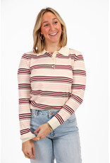 21Jewelz Gestreepte trui met kraagje - ecru/roze