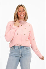 21Jewelz Vest met gouden studs hartjes - roze