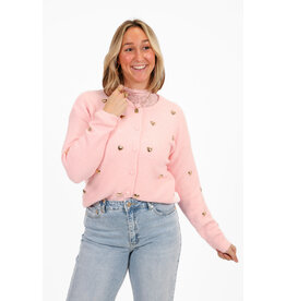 21Jewelz Vest met gouden studs hartjes - roze