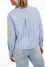 21Jewelz Korte blouse met zakje - blauw/wit gestreept