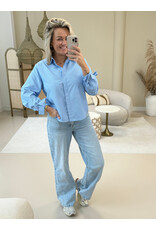 21Jewelz Strepenblouse met strikjes - blauw