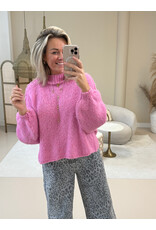 21Jewelz Gebreide trui met opstaande kraag - roze