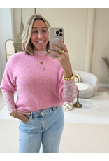 21Jewelz Basic wollige trui met korte mouwen - roze