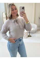 21Jewelz Wollige trui met strik - beige