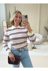 21Jewelz Gestreepte trui met kraagje - ecru/roze