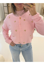 21Jewelz Vest met gouden studs hartjes - roze