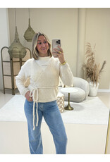 Wikkel trui - ecru