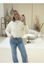 21Jewelz Cozy basic vestje met knopen - ecru