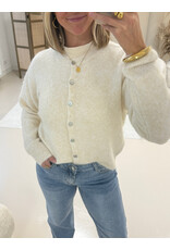 21Jewelz Cozy basic vestje met knopen - ecru