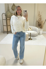 21Jewelz Cozy basic vestje met knopen - ecru