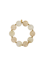 21Jewelz Statement armband met platte ronde kralen - ecru/beige