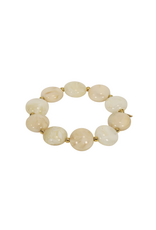 21Jewelz Statement armband met platte ronde kralen - ecru/beige
