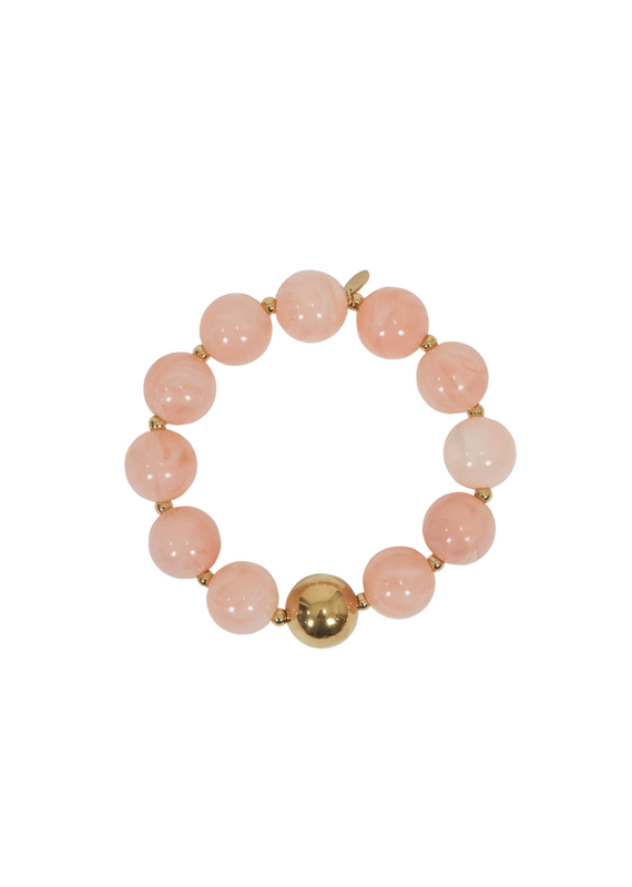 21Jewelz Statement armband met kralen en gouden details - lichtroze