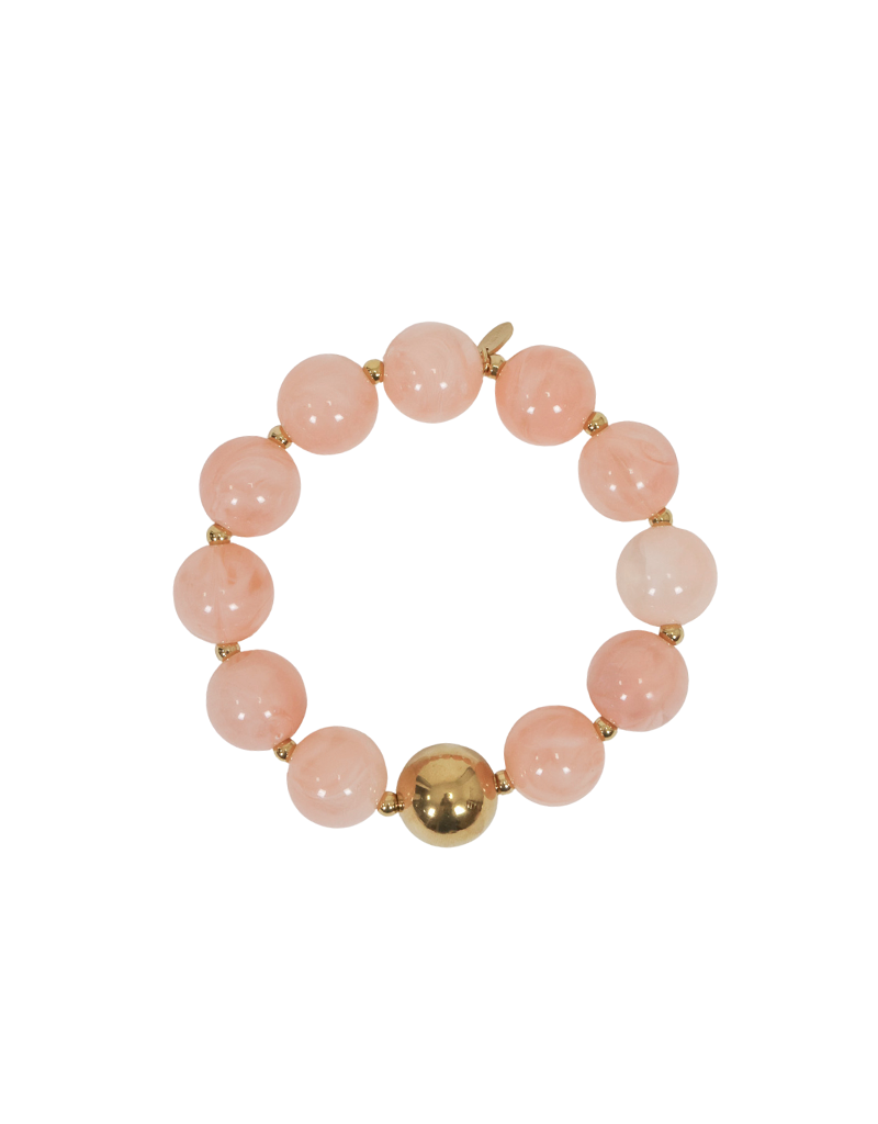 21Jewelz Statement armband met kralen en gouden details - lichtroze