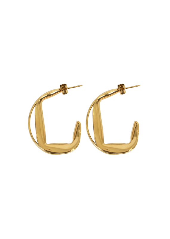 21Jewelz Organische oorbellen klein - goud