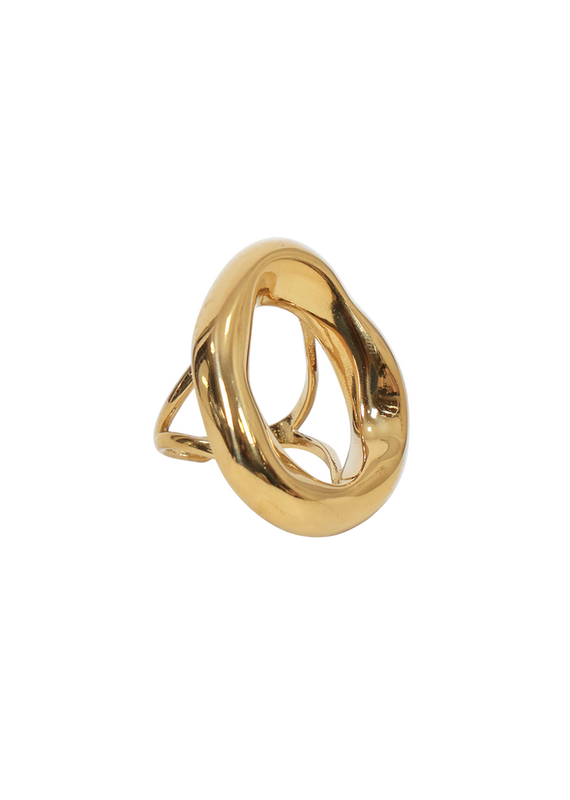 21Jewelz Grote statement ring organisch - goud